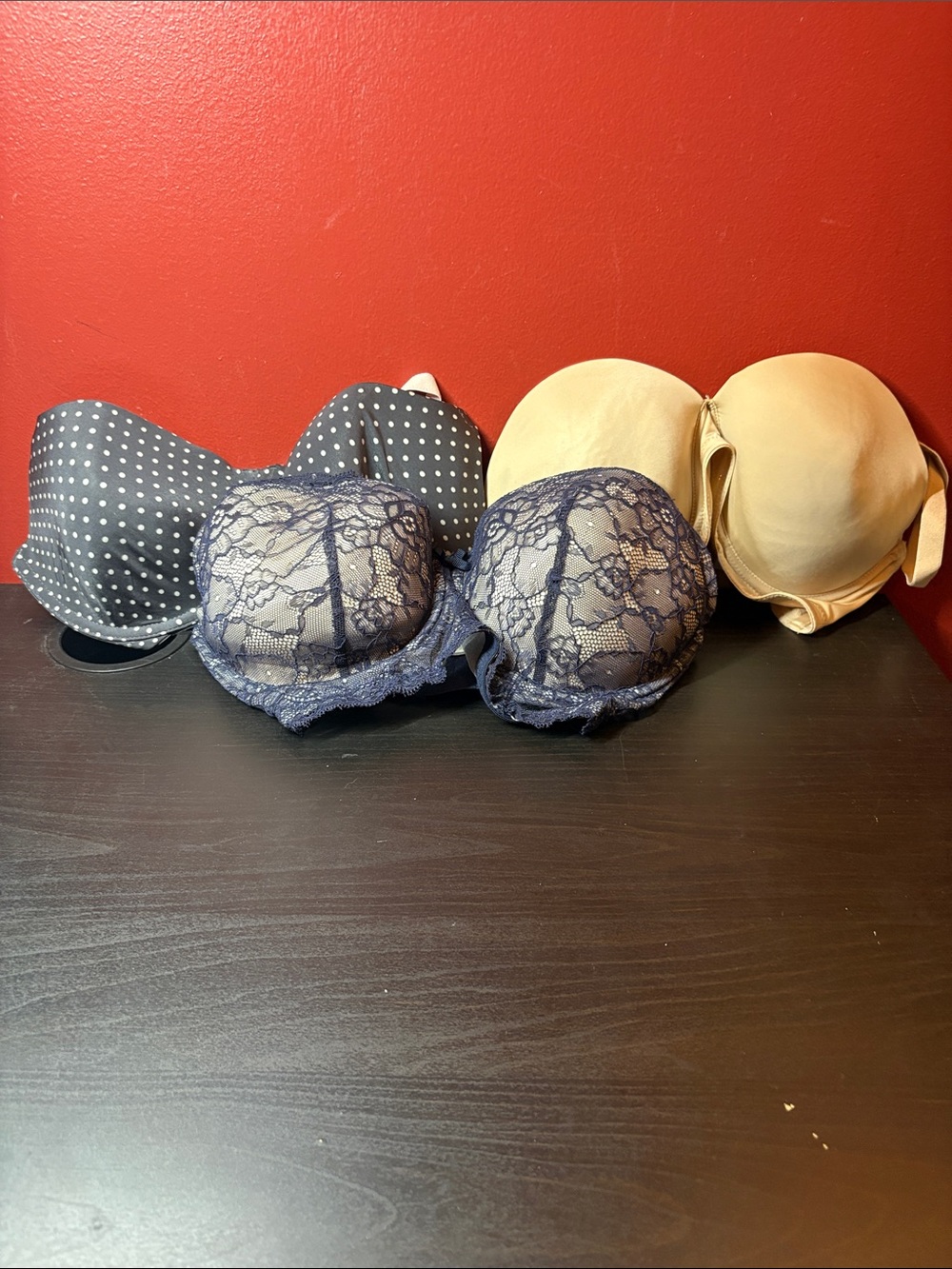 Motherhood Maternity Navy Lace and Nude T-Shirt Bras - Set of 3
